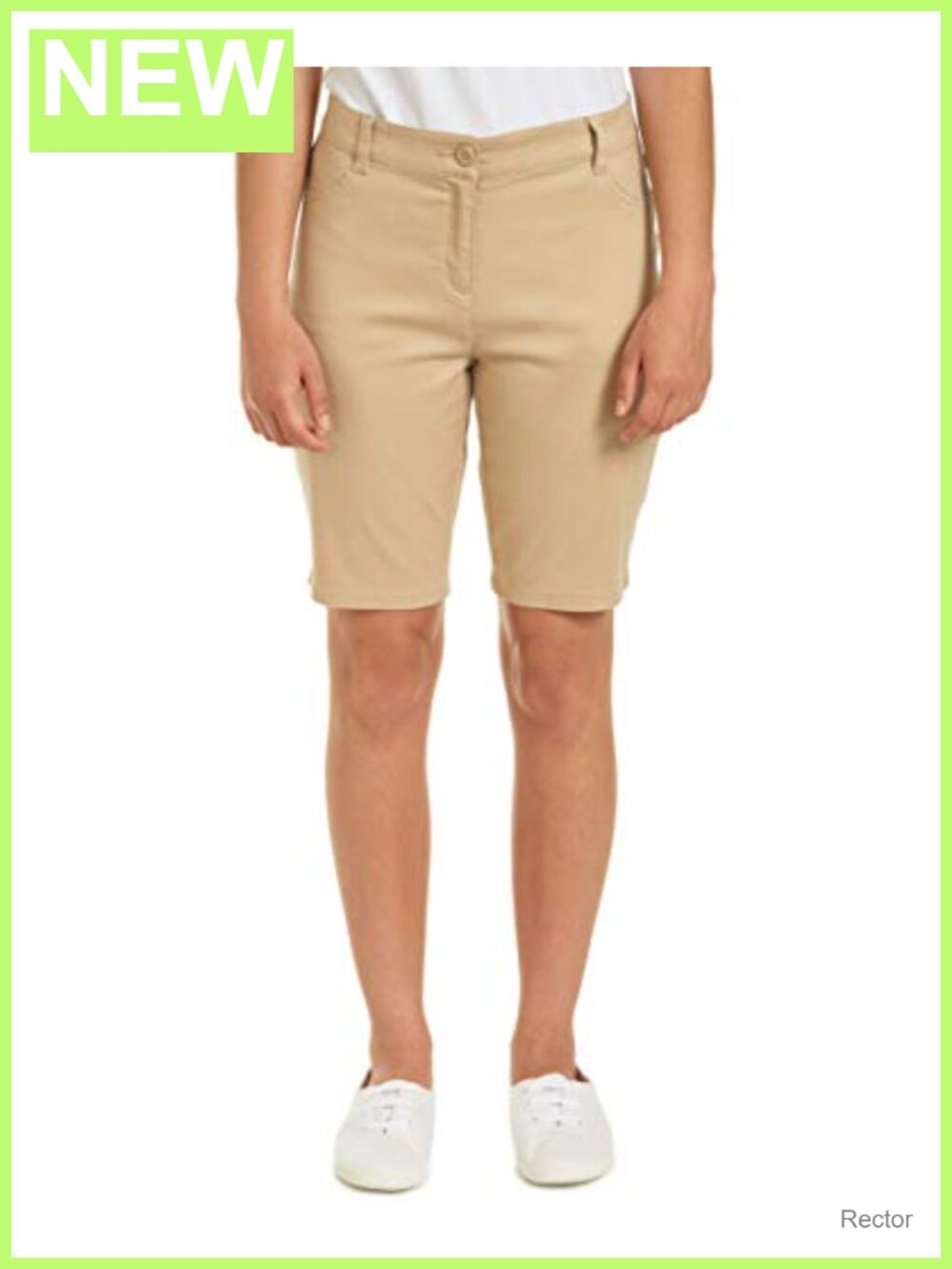 Uniform Stretch Bermuda Shorts Mid Rise Woven Cotton School